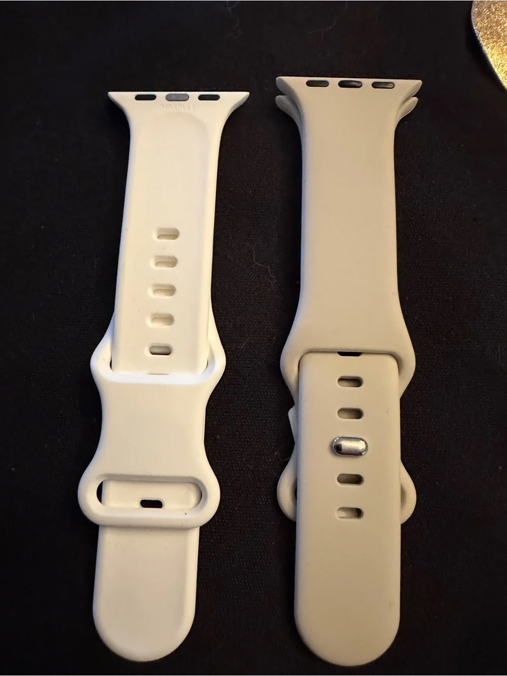 Silicone Watch Band Replacement for Smartwatches - White and Light Beige